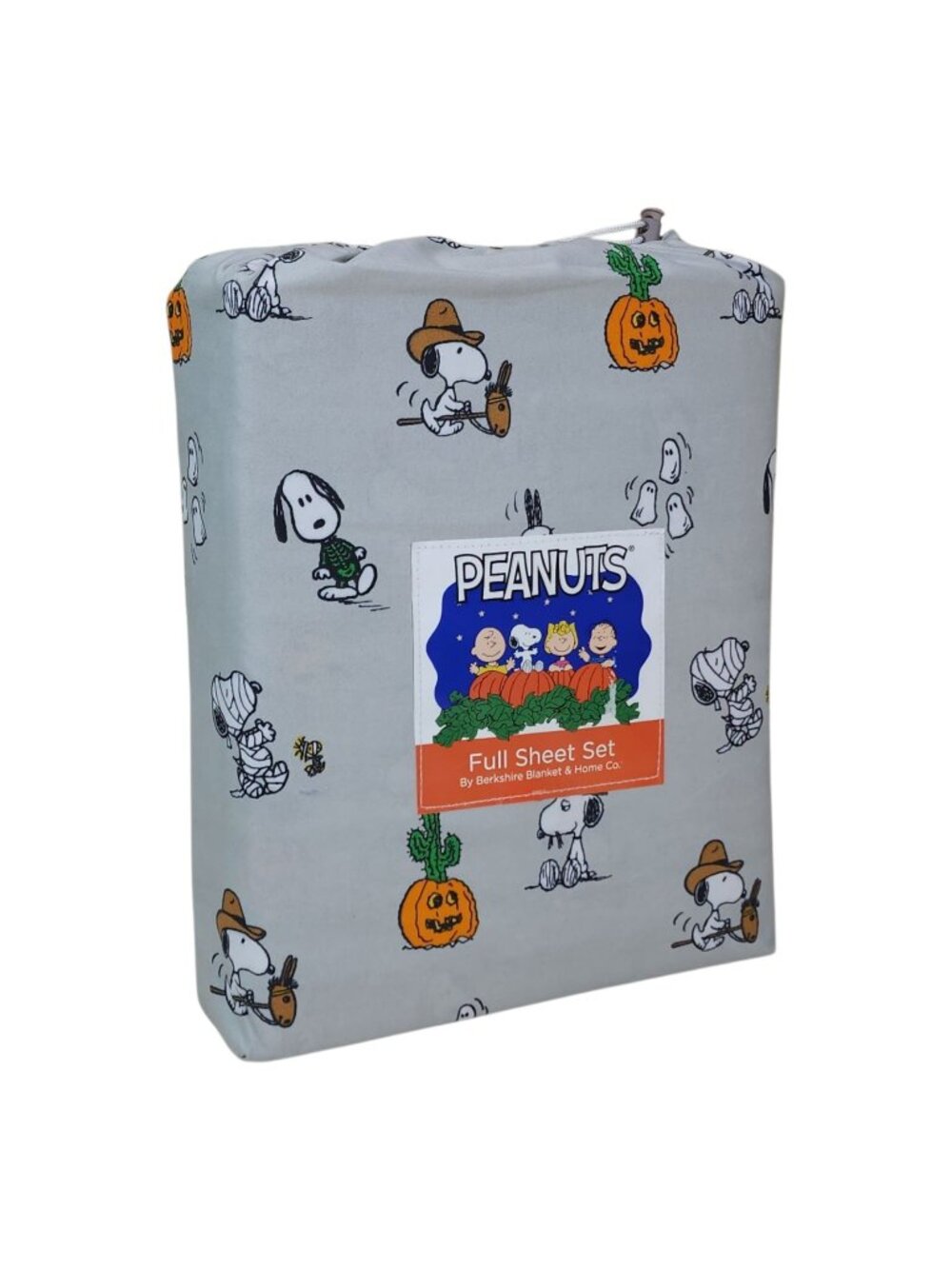 Peanuts Snoopy Cowboy Halloween Full Double Sheet Set By Berkshire Light Gray